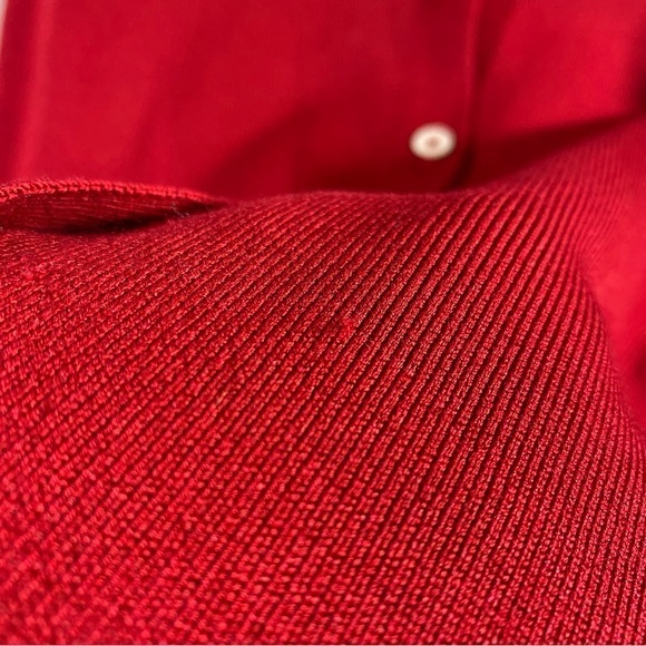 Lauren Ralph Lauren Red Silk Button Up Cardigan M - Picture 7 of 13